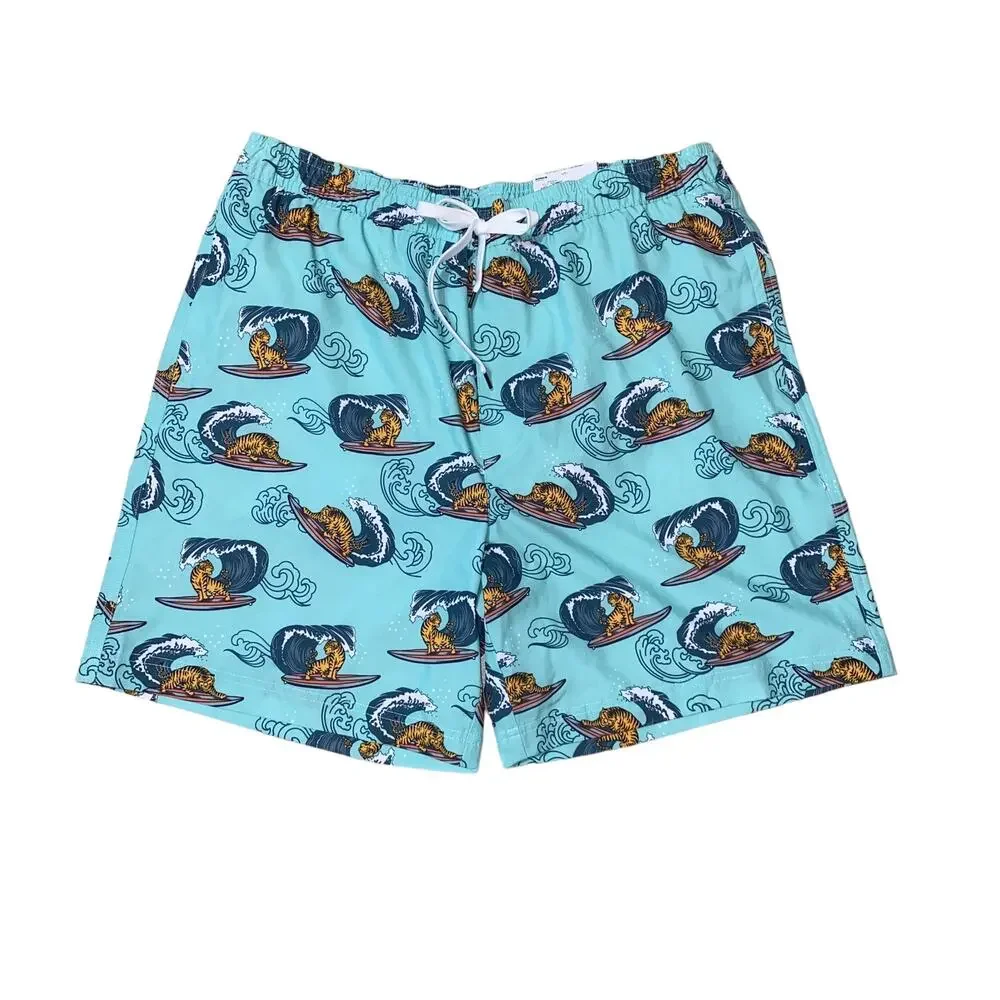 Sonoma Goods For Life Elastic Waist Swim Trunks surfing tiger print large NWTs